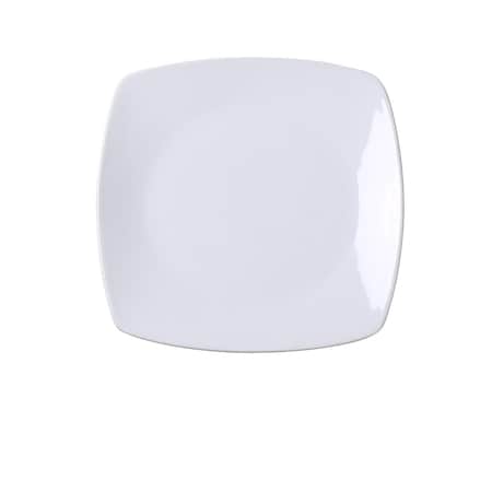 Yanco 6.75 x 0.5 in. Mainland Porcelain Square Plate with Rounded Corner, Super White, 36PK ML-2107